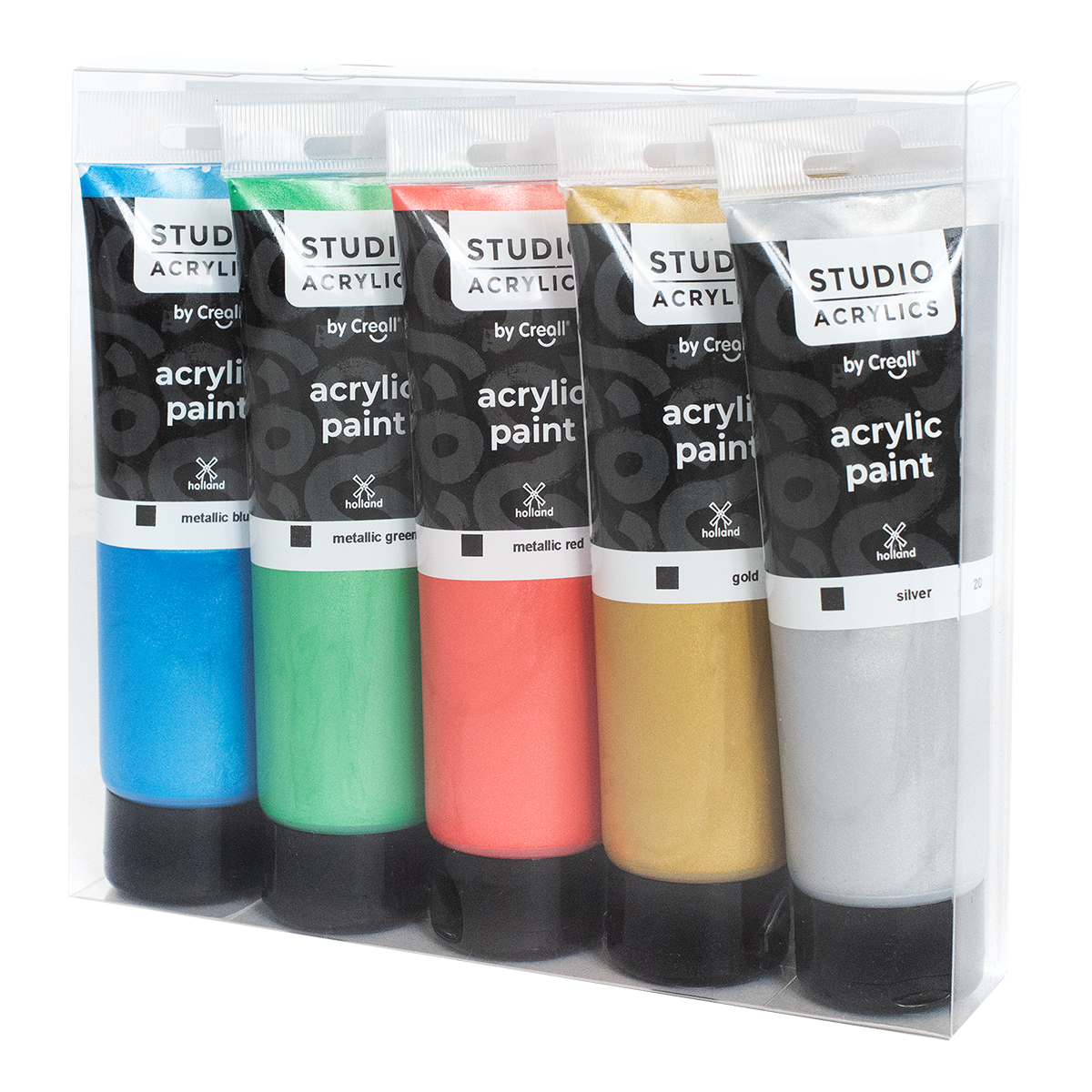 Creall set di colori acrilici Studio acrylics, 5 x 120 ml, mix