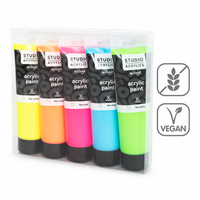 Creall set di colori acrilici Studio acrylics, 5 x 120 ml, mix – fluorescenti ×