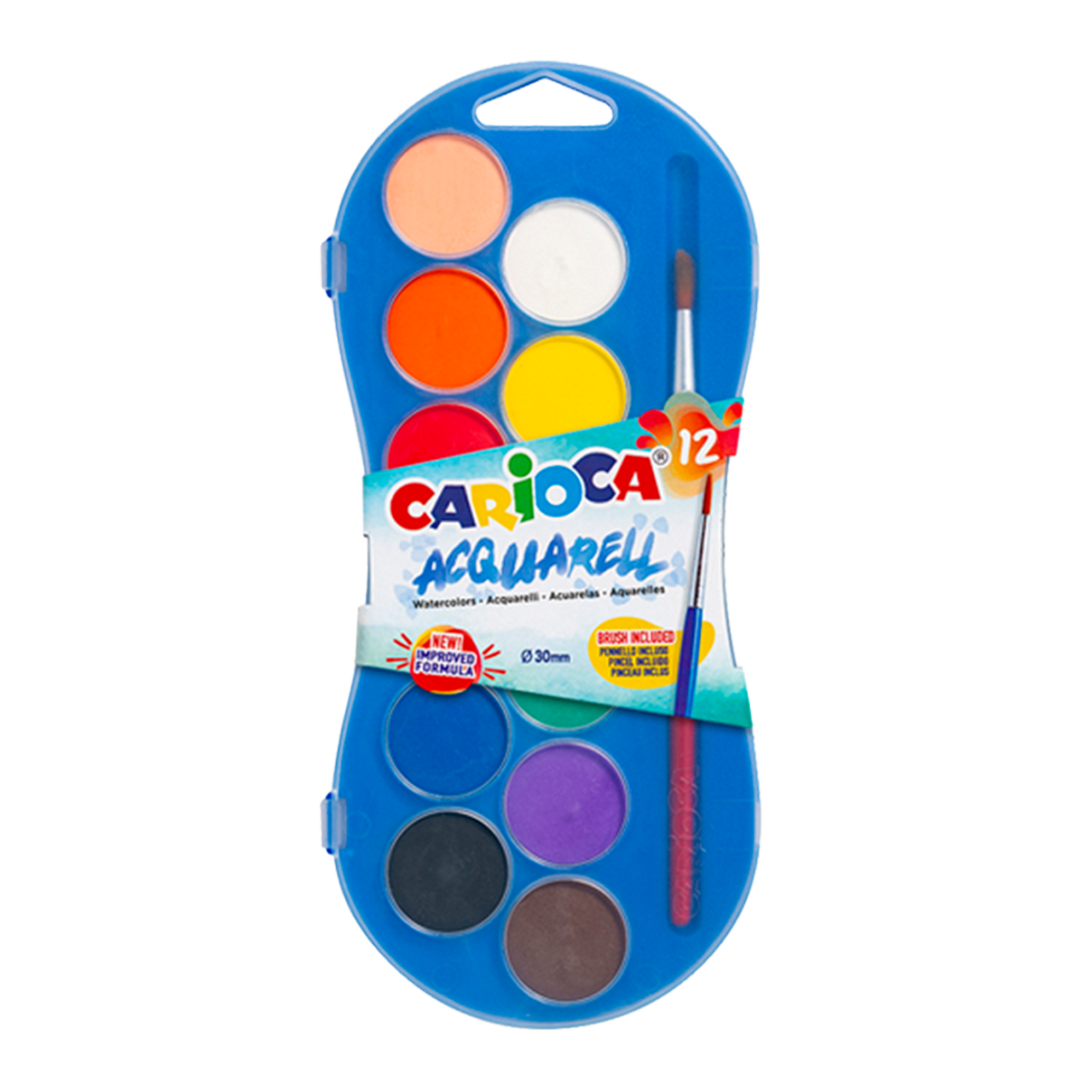Acquerelli Carioca – set da 12 colori con pennello