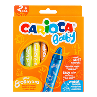Carioca pastelli a cera Baby Wild 2+, 8 pz