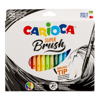Pennarelli con punta a pennello Carioca Brush, 20 pz, colori assortiti