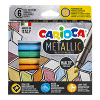 Pennarelli Carioca Metallic, punta maxi, colori assortiti