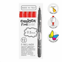 Fineliner a punta fine Carioca Fineliner 0,5 mm – 12 pz – rosso