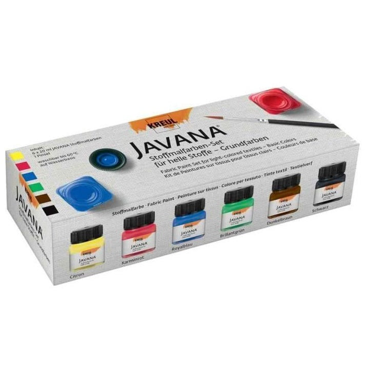 Set di colori per tessuti chiari JAVANA Basic Colors 6x20 ml
