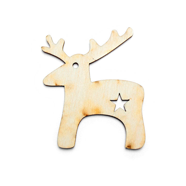 Ornamento in legno da appendere - per decoupage - Renna