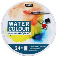 Set di colori ad acquerello Pebeo in una scatola di metallo: scegli un set – 24 pz