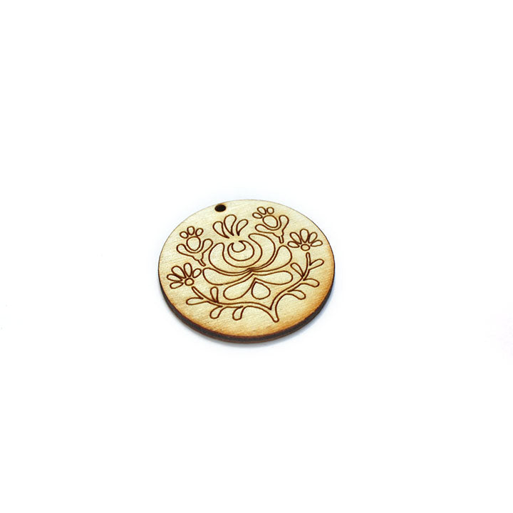 Articolo in legno per bigiotteria - cerchio con ornamento 2