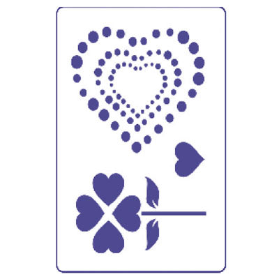 Modello PENTART Motif A5 - Cuori/ Fiori