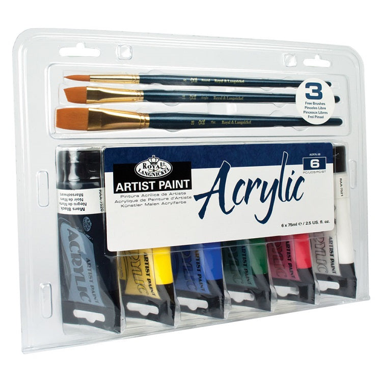 Set dei colori acrilici Royal & Langnickel Essentials - 9 pezzi