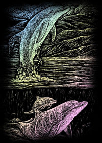 Engraving art™ - Jumping Dolphin