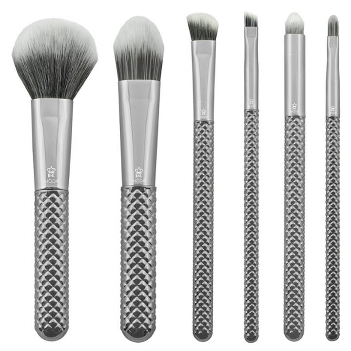 Set di pennelli cosmetici Argento metallizzato