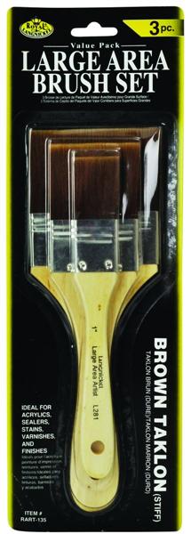 Set di 3 pennellesse brown taklon