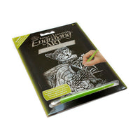 Engraving art™ - Gatto soriano & Gattini