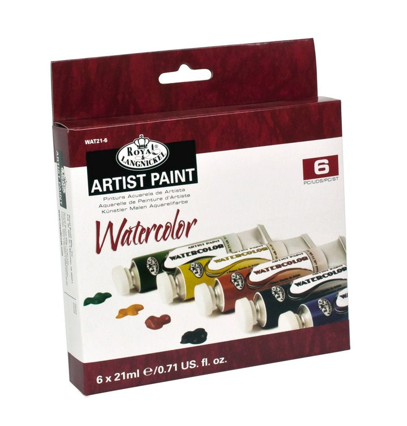 Set dei colori ad acquerello nella scatola di cartone - 6 x 21 ml