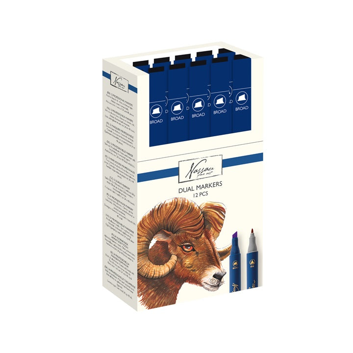 Set di pennarelli bifacciali 12 pezzi