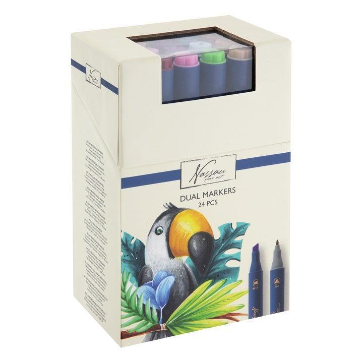 Set di pennarelli bifacciali 24 pezzi