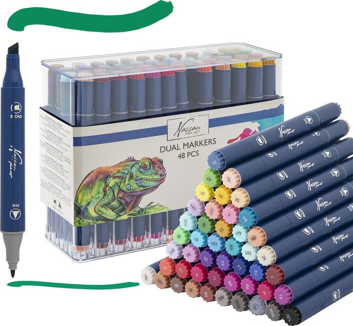 Set di pennarelli bifacciali NASSAU 48 pz.