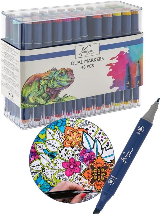 Set di pennarelli bifacciali NASSAU 48 pz.