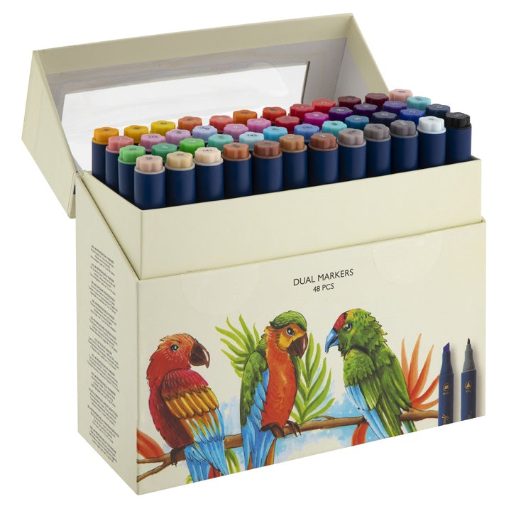 Set di pennarelli bifacciali 48 pezzi