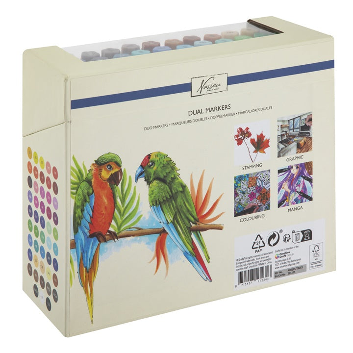 Set di pennarelli bifacciali 48 pezzi