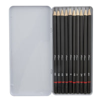 Set di matite da disegno in scatola di latta 10 pezzi