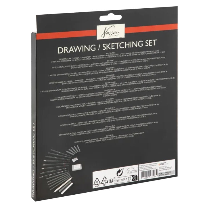 NASSAU Set da disegno / schizzo per belle arti 24 pezzi