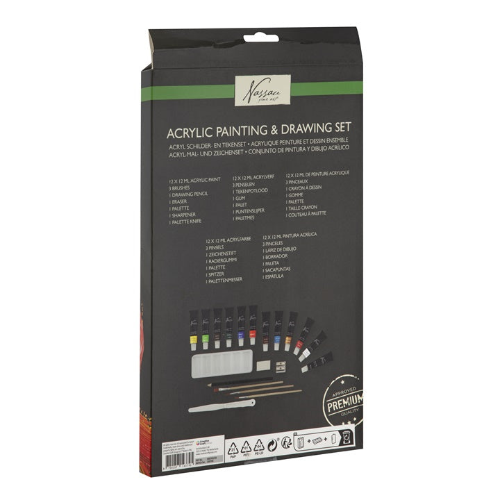 Set di colori acrilici con accessori