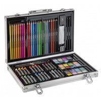 Set d'arte in valigia di metallo Nassau Fine Art - 79 pezzi