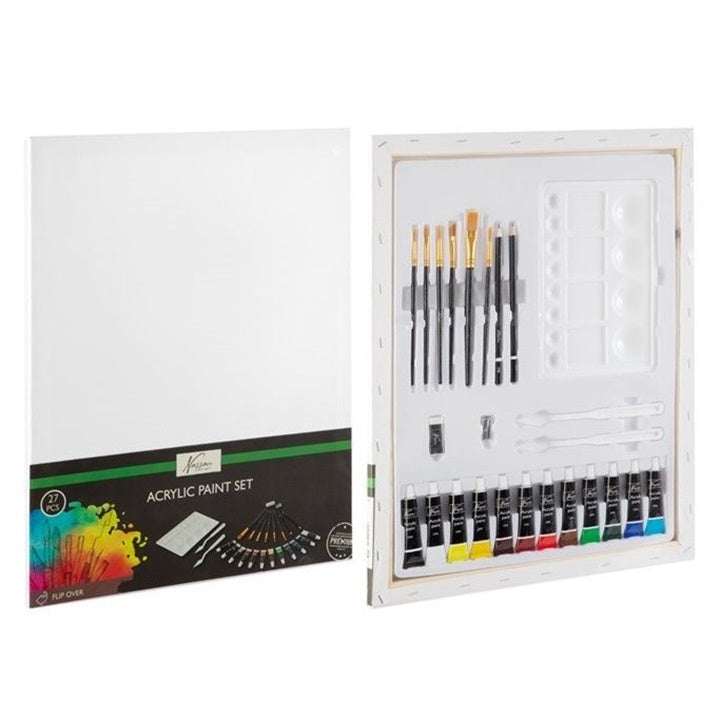 Set per pittura acrilica Nassau con tela - 27 pz