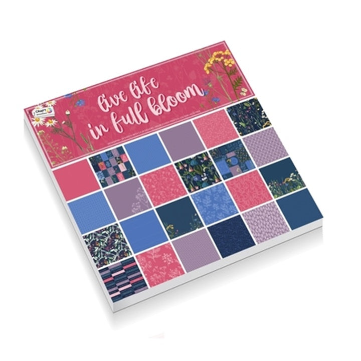 Carta per scrapbooking 24 fogli 30,5 x 30,5 - Motivo floreale