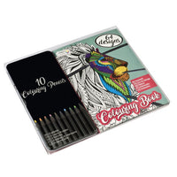 Libro da colorare antistress con pastelli - 10 pz
