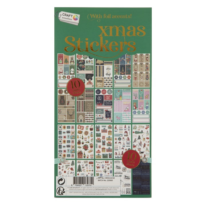 Libro di adesivi di Natale con copertina verde