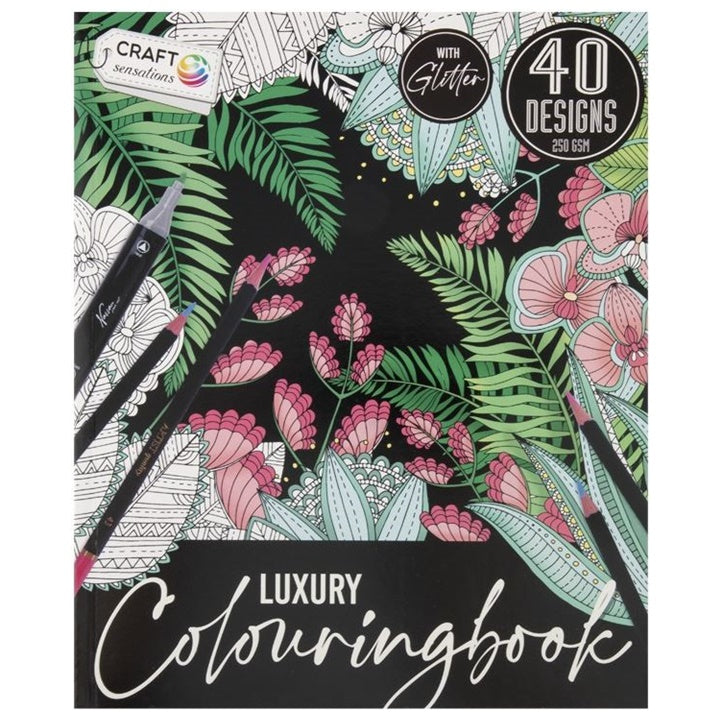 Libro da colorare antistress piante GLITTER 40 motivi