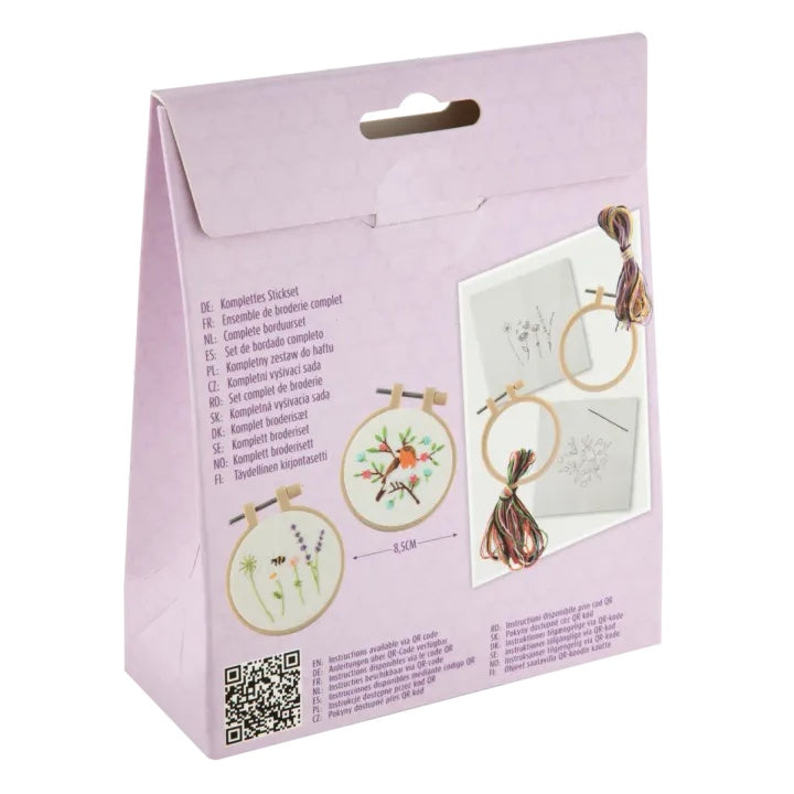 Mini set da ricamo 2 pezzi Ø 8,5 cm