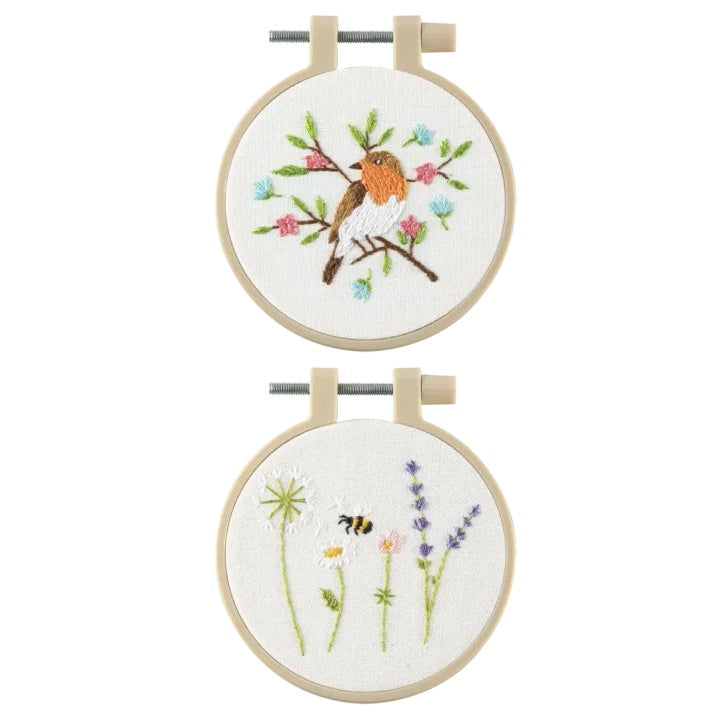 Mini set da ricamo 2 pezzi Ø 8,5 cm