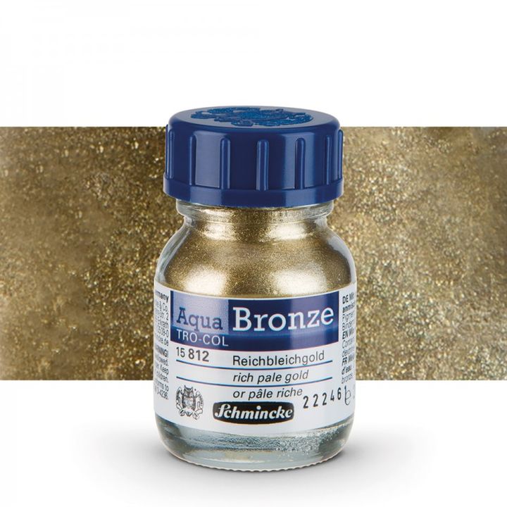 Polvere metallica Aqua-Bronze Schmincke 20 ml – 15 812 chiaro dorato ricco