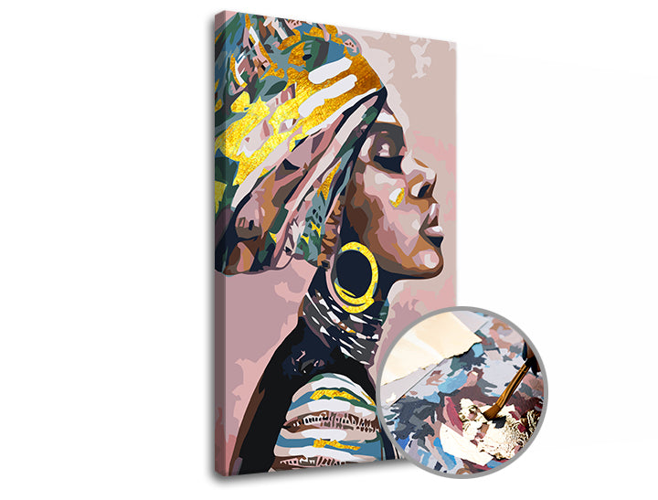 Dipingere con i numeri PREMIUM GOLD | Donna con turbante
