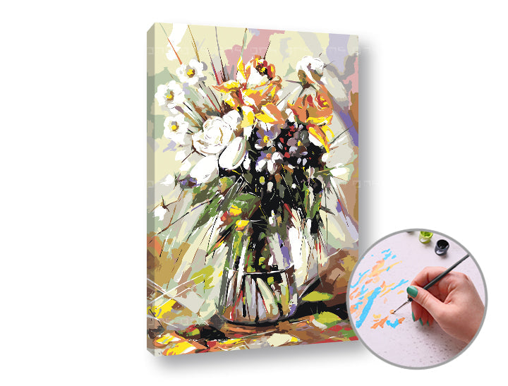Pittura per numeri LUCKY FLOWERS IN THE PASSION – senza cornice