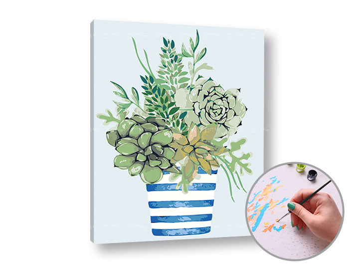 Pittura per numeri FIORI VERDI NEL FIORE – senza cornice