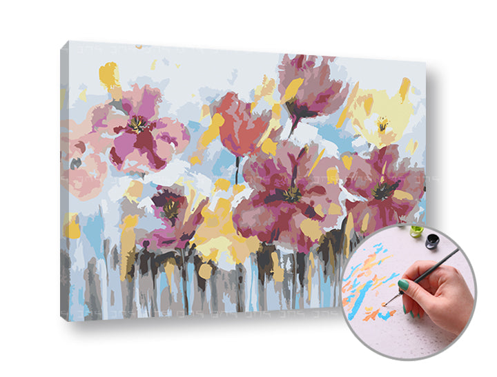 Pittura per numeri FIORI ASSTRATTI – senza cornice