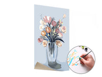 Dipingere con i numeri BOUQUET ROSA IN UN VASO – senza cornice