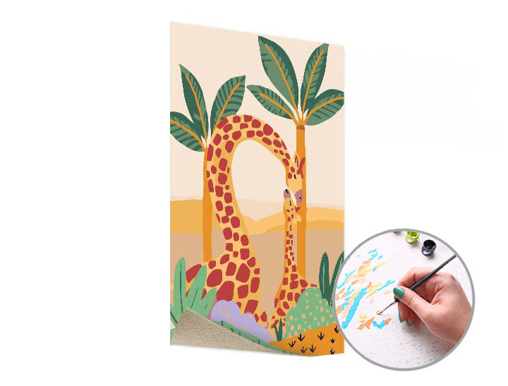La pittura dei numeri di Jiraffe e della Gioventù – senza cornice