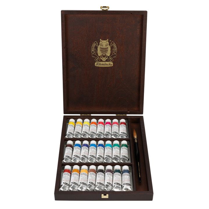 Acquerelli Schmincke HORADAM in scatola di legno 24x15ml