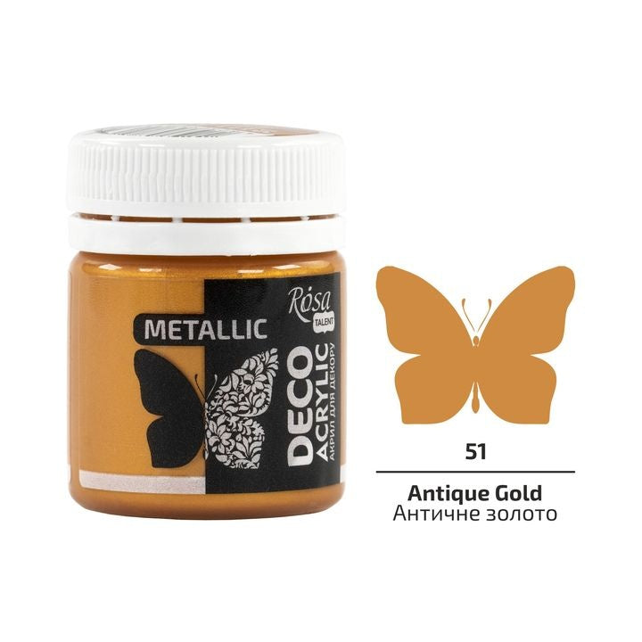 Acrilico per decorazioni, metallizzato, 20 ml, ROSA Talent – 51 Oro antico