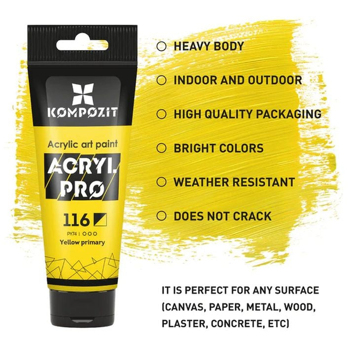 ACRYL PRO PROFESSIONAL Set di colori acrilici 12x75 ml