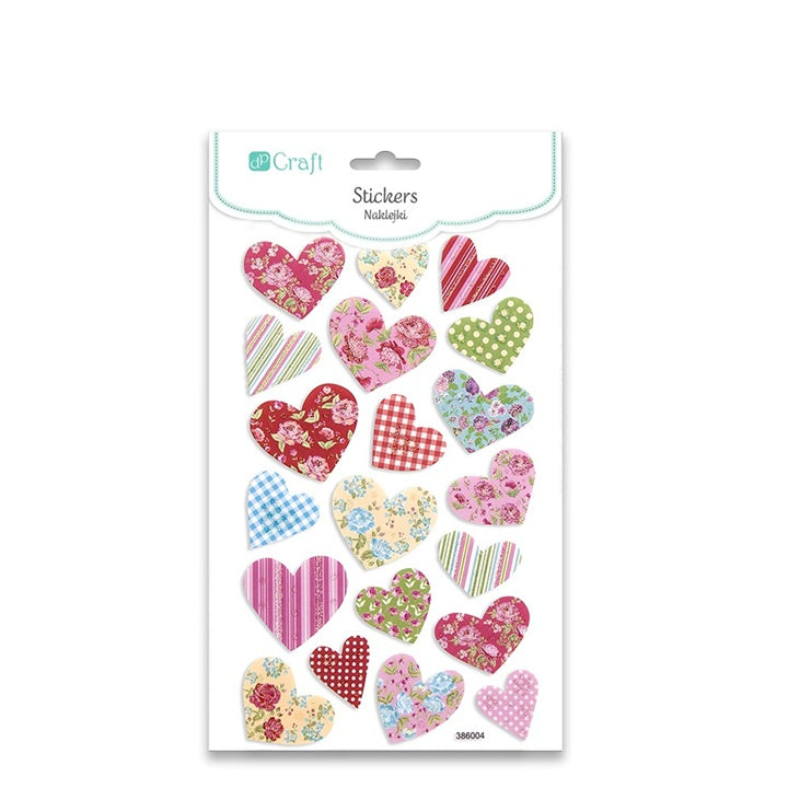 Adesivi in gomma crepla | cuori, 20 pz