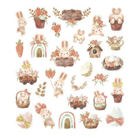 Adesivi pasquali glitterati | stile country, 28 pz