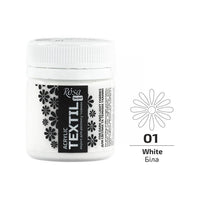 Colore acrilico per tessuti, 20ml, ROSA Talent – Bianco (01)