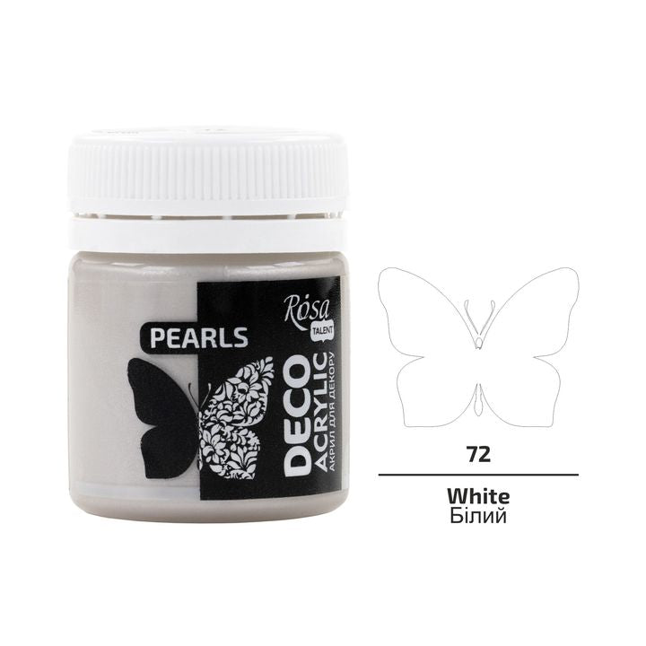 ROSA TALENT Vernice decorativa acrilica perlata 20 ml – 72 Bianco
