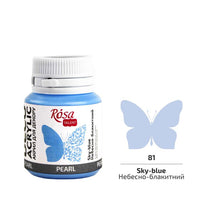 ROSA TALENT Vernice decorativa acrilica perlata 20 ml – 81 Blu cielo